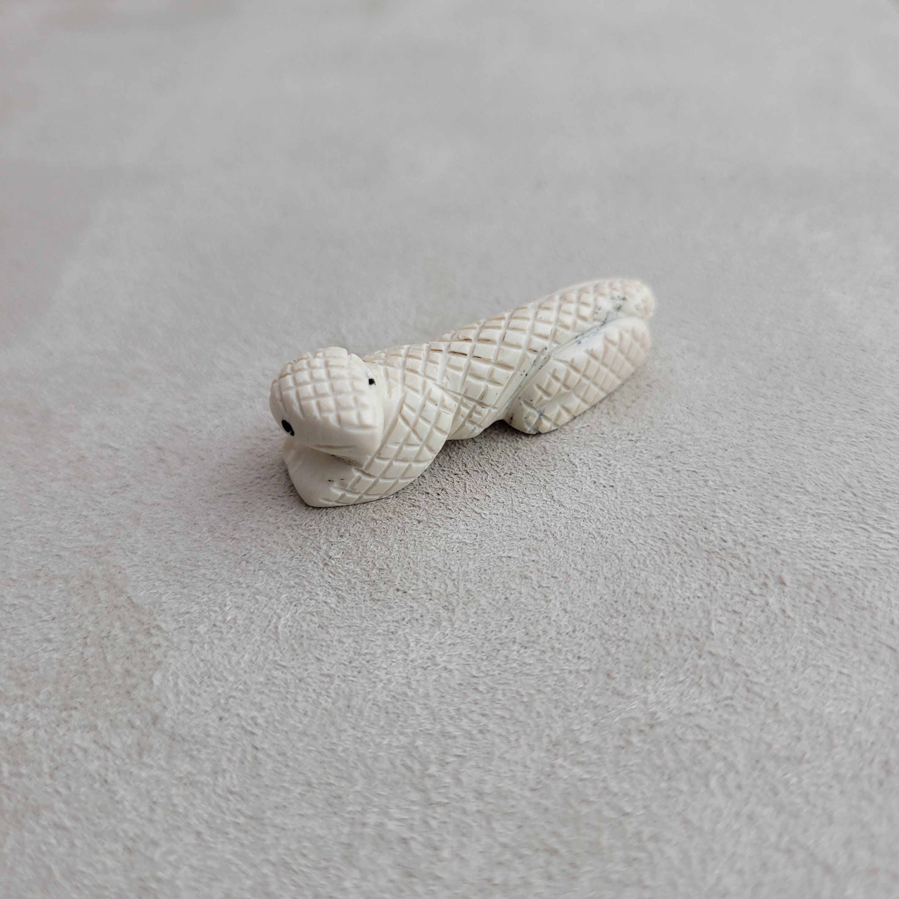 Lizard Fetish, Howlite by Marlo Kiyite