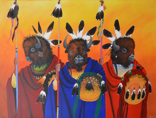Buffalo Painting by Navajo Artist Yellowman