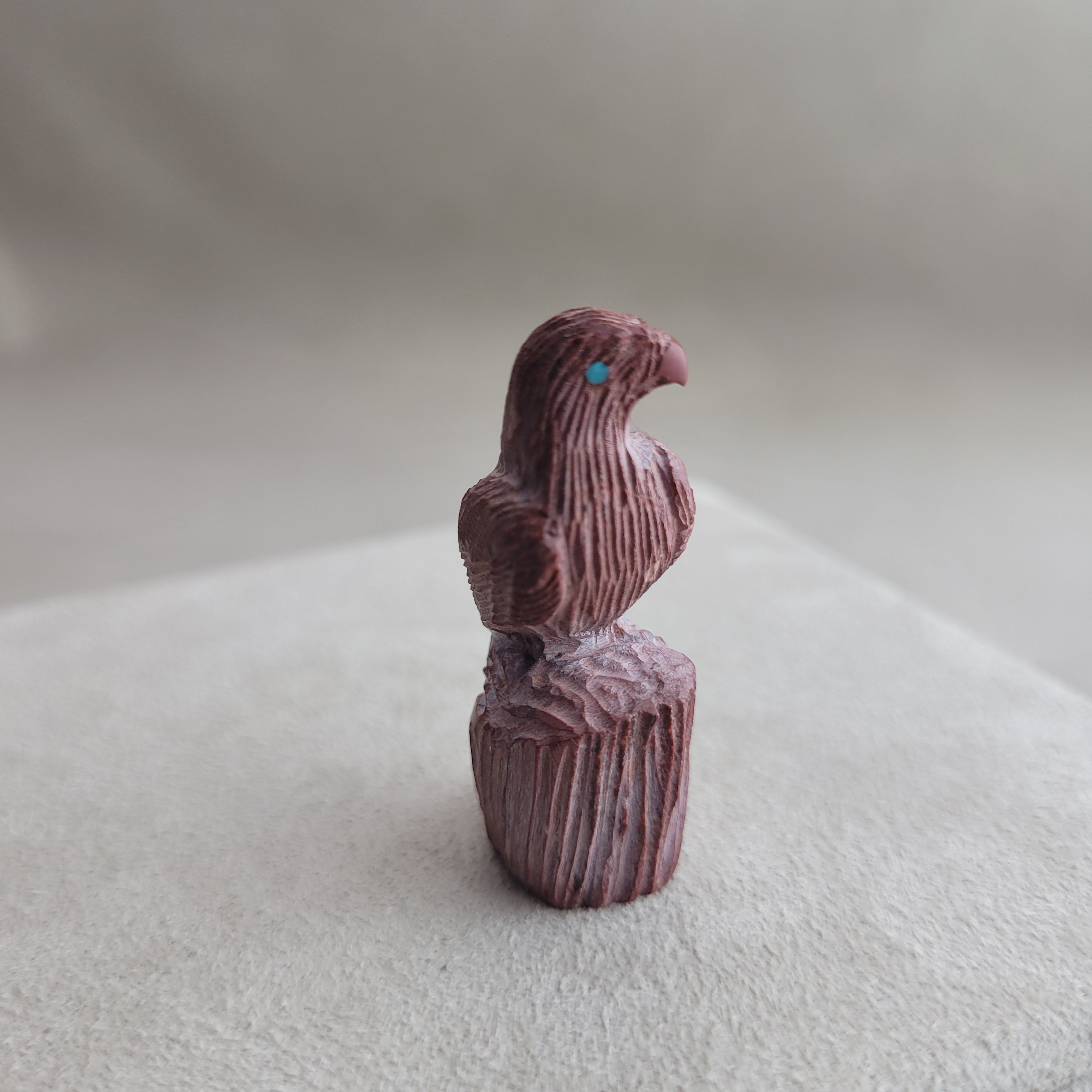 Zuni Perched Eagle Handmade Fetish Carving in Marble