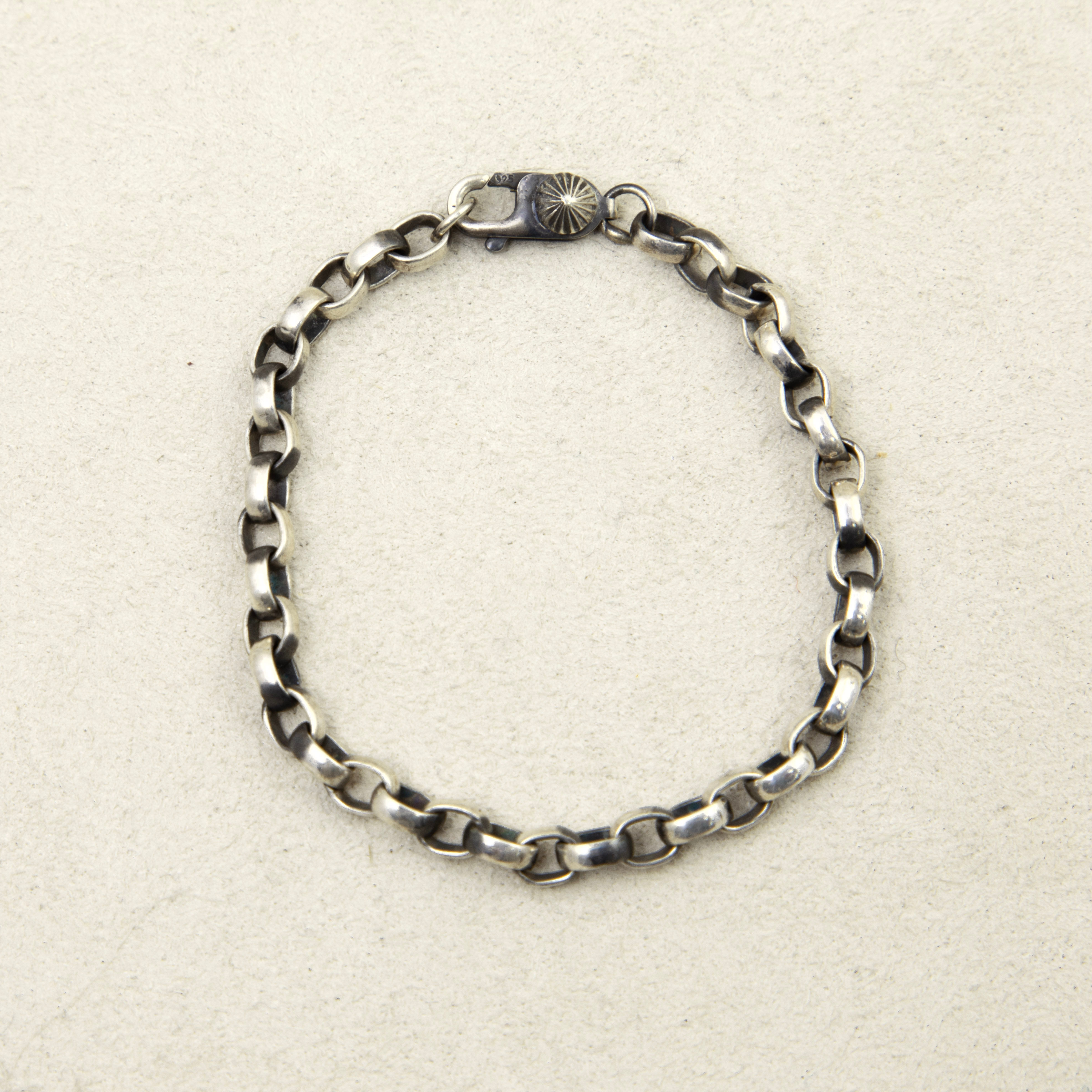 Sterling Silver Rolo Link Bracelet by Mike French