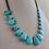 Thumbnail: Kingman Turquoise Teardrop on Black Spinel Necklace by Reba Engel