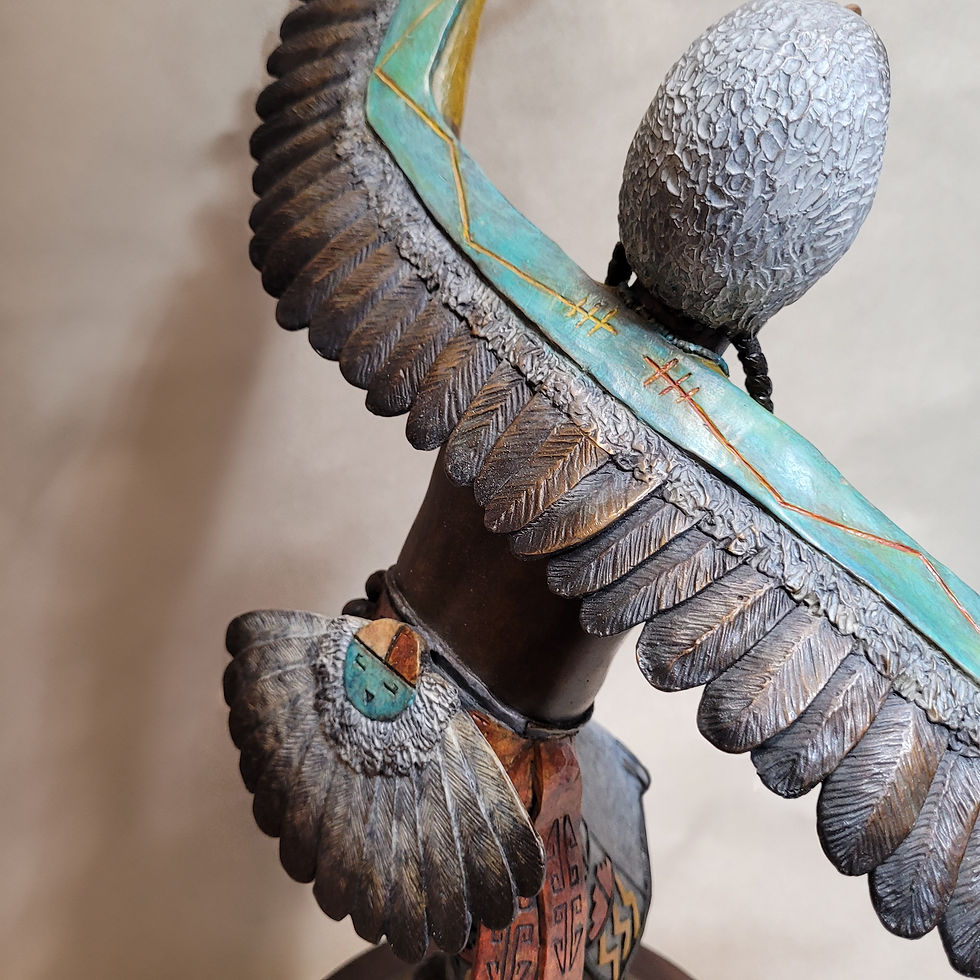 Thumbnail: "Eagle Dancer" 13/25 - 19" x 18"- Bronze Sculpture by Joe Cajero