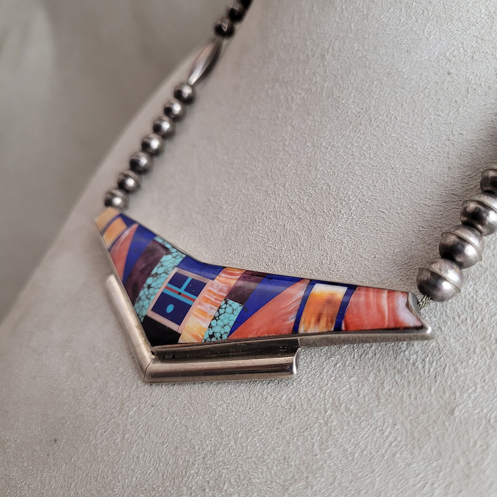 Thumbnail: Multi-Stone Inlay Eagle Dancer Necklace