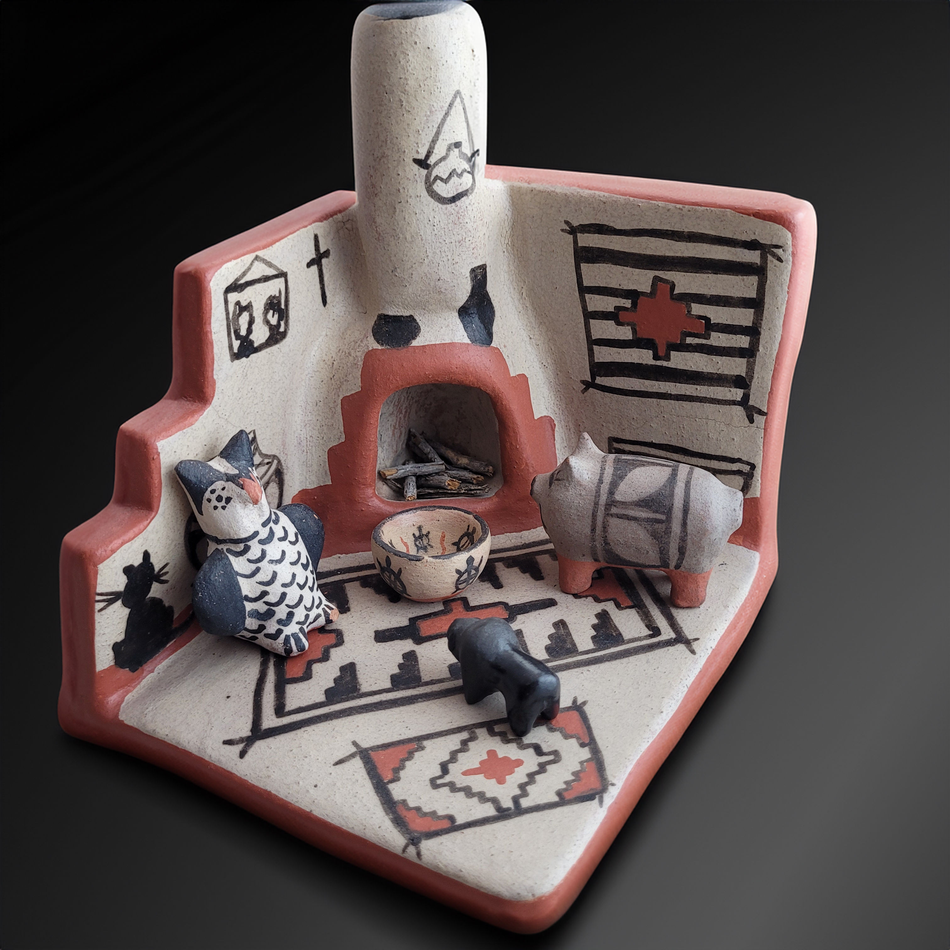 Five Piece Replica of a Cochiti Pueblo Room By Mary Edna Tenorio