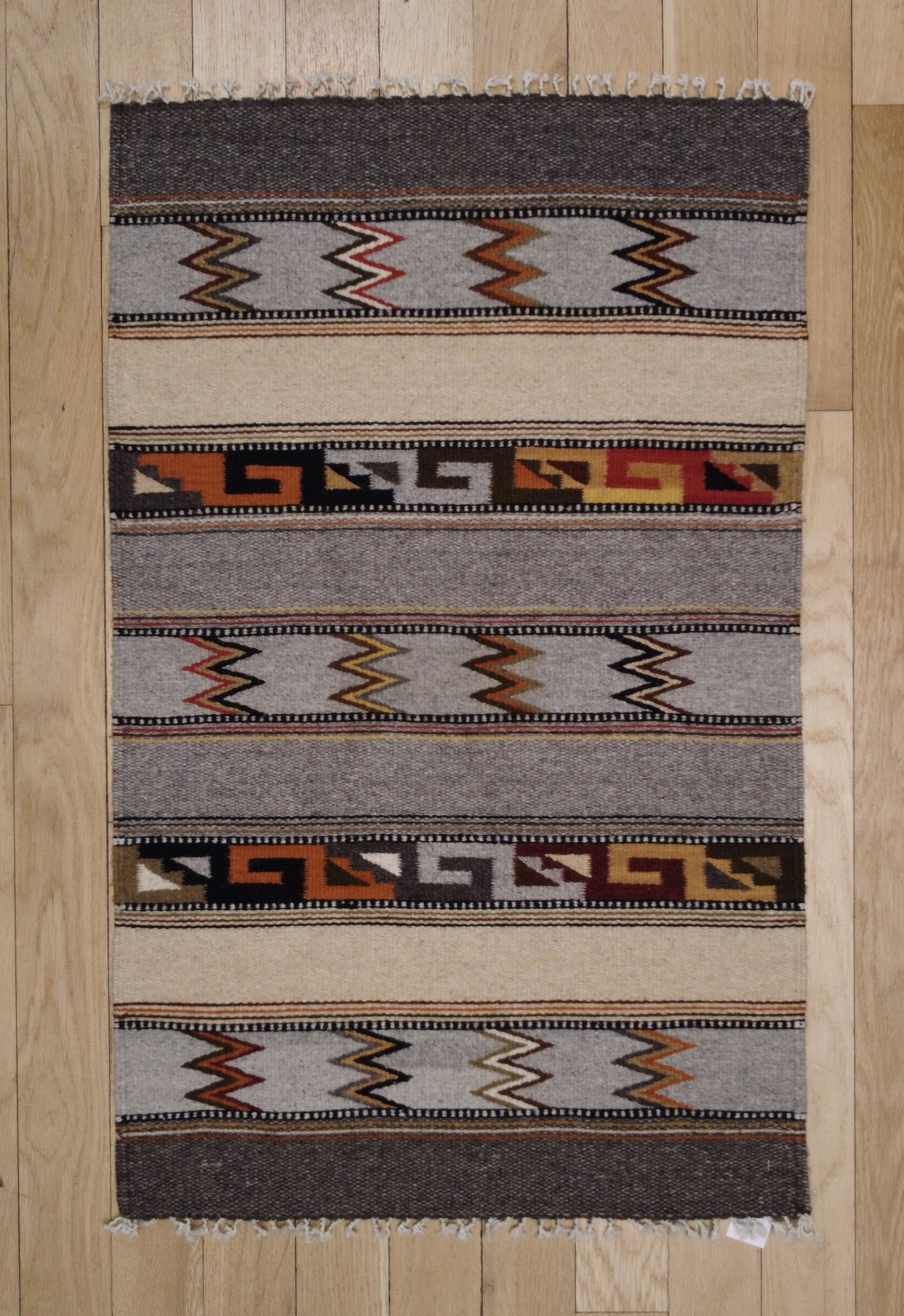 Zig Zag Pattern 24x40" Rug - Zapotec Weaving