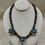 Thumbnail: Oxidized 3 Flower Necklace w/ Kingman Turquoise by Aaron John