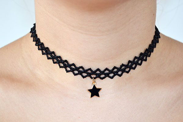 Black Choker with Star Pendant