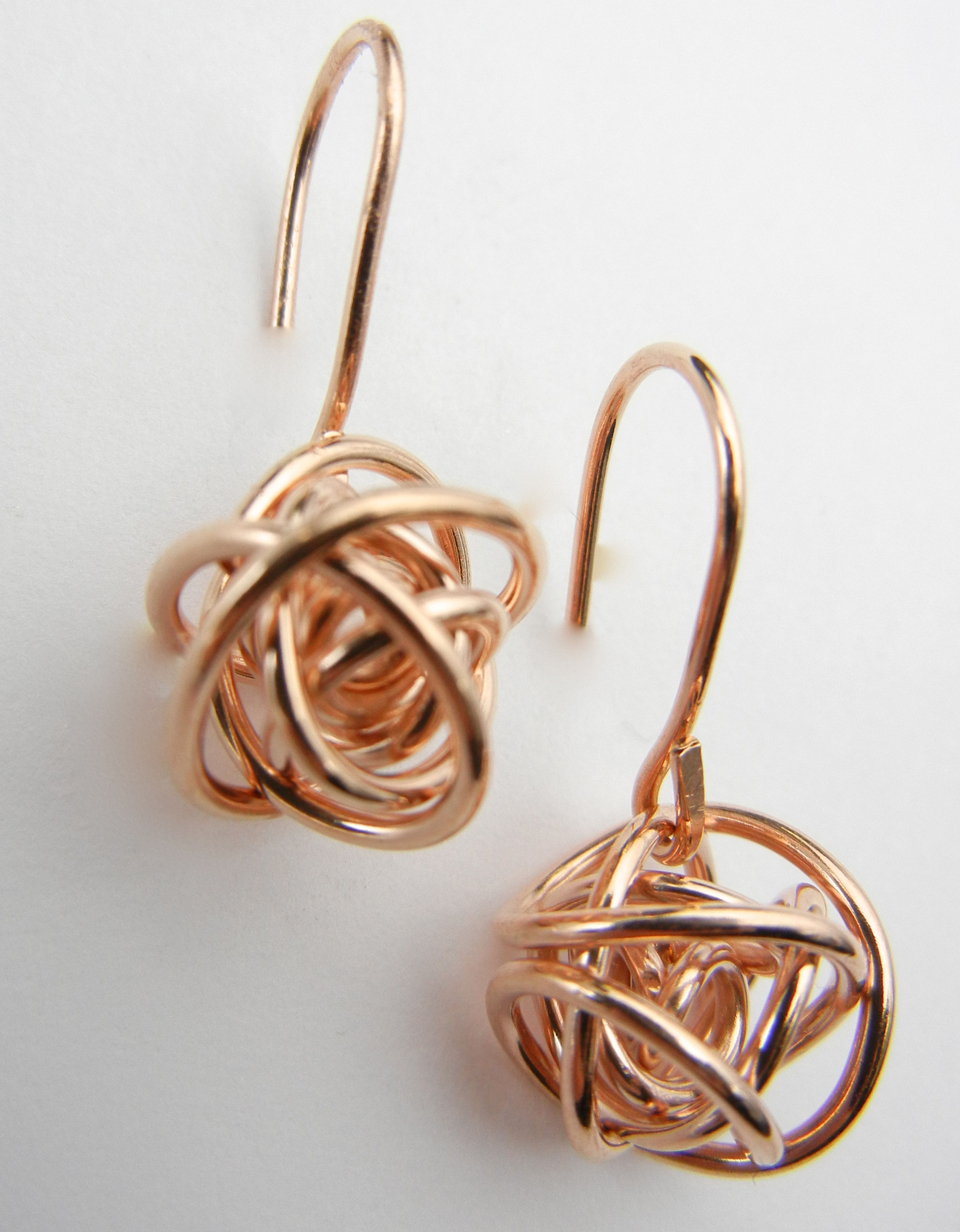 Rose Gold Love Knot Dangle Earrings- NG2021