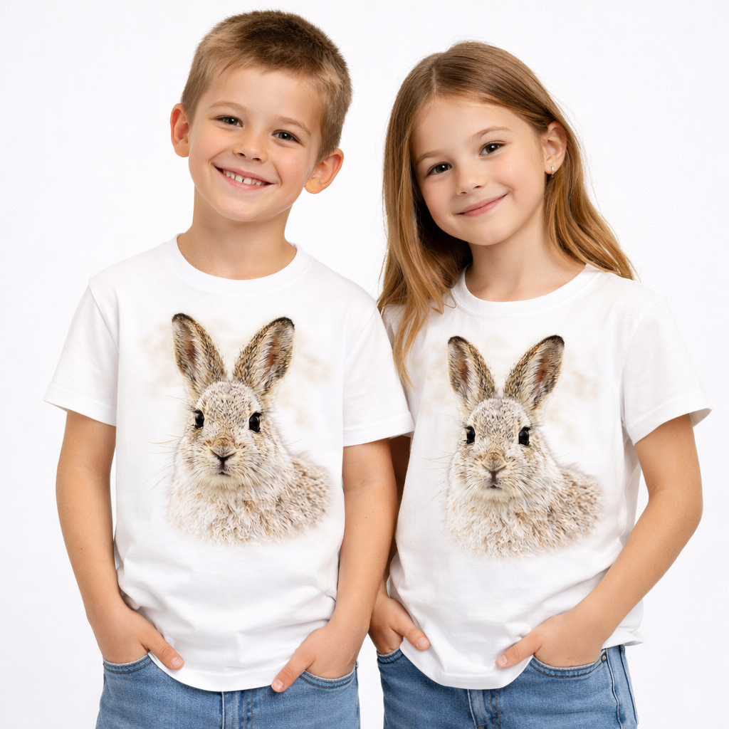 T-shirt enfant – Lièvre | Douceur · Joie · Émerveillement
