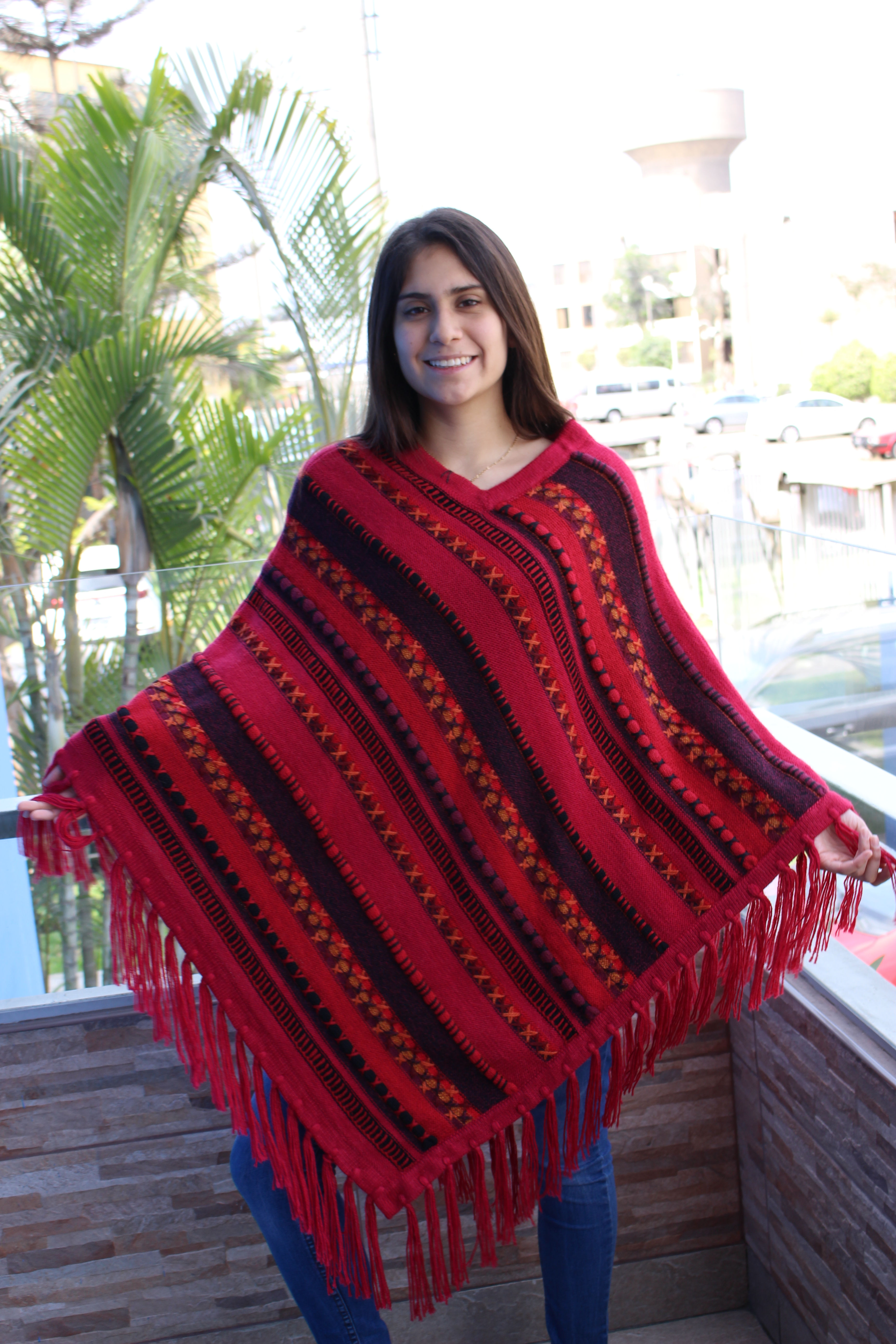 Poncho de alpaca fina