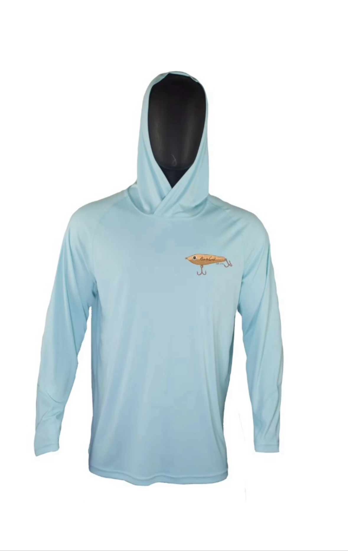 Light Blue Hooded Performance Fishing Shirt