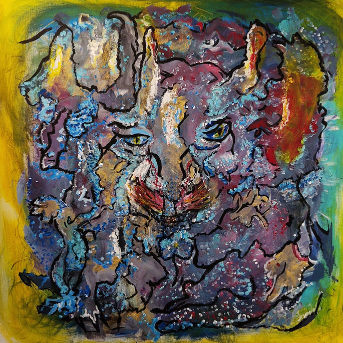 Intuitiv gemaltes Kraftbild „Power of Dragons“