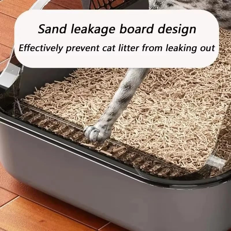 Thumbnail: Semi-Enclosed Anti-Splash Cat Litter Tray