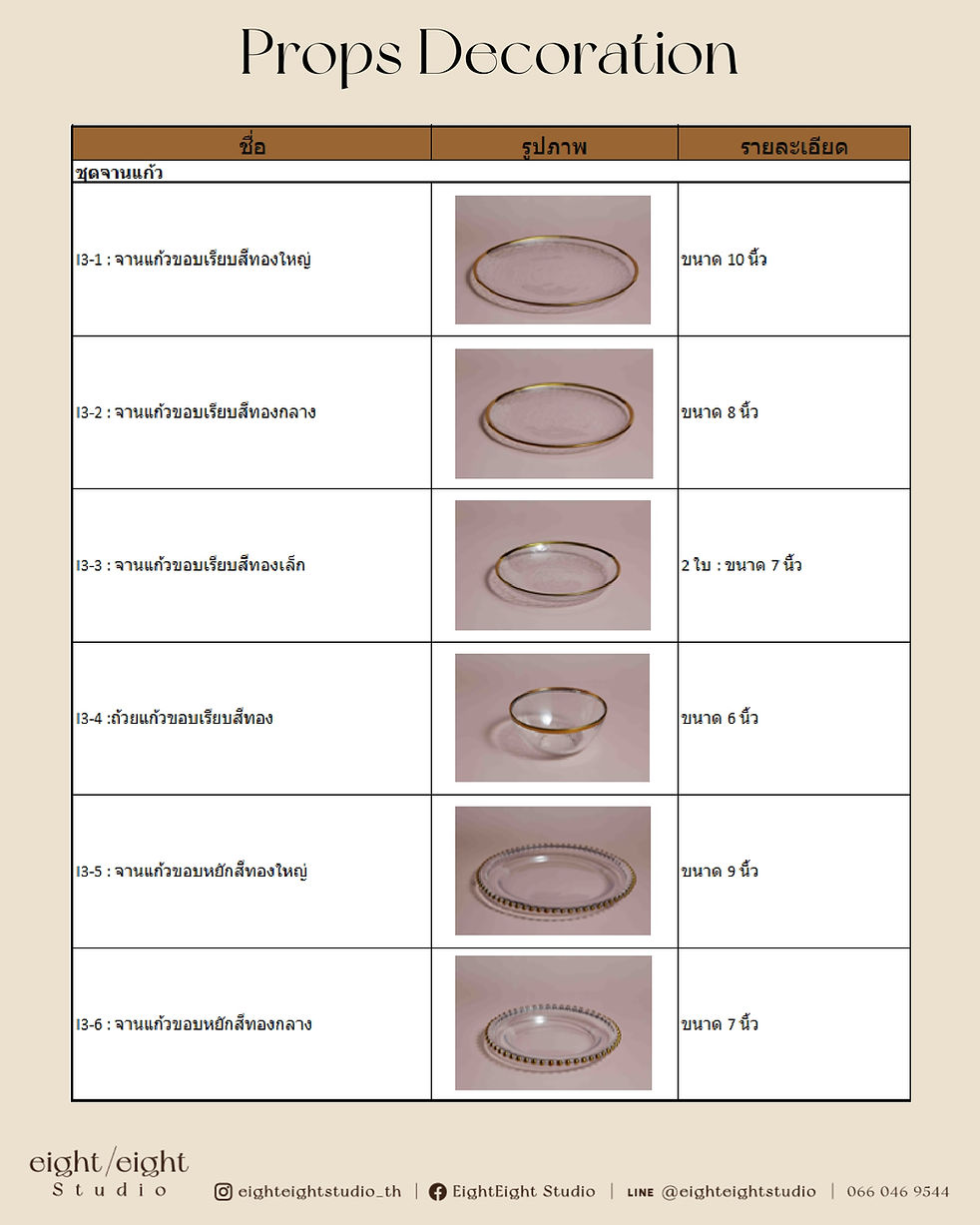 พร็อพถ่ายซีรีย์ จาน ชาม