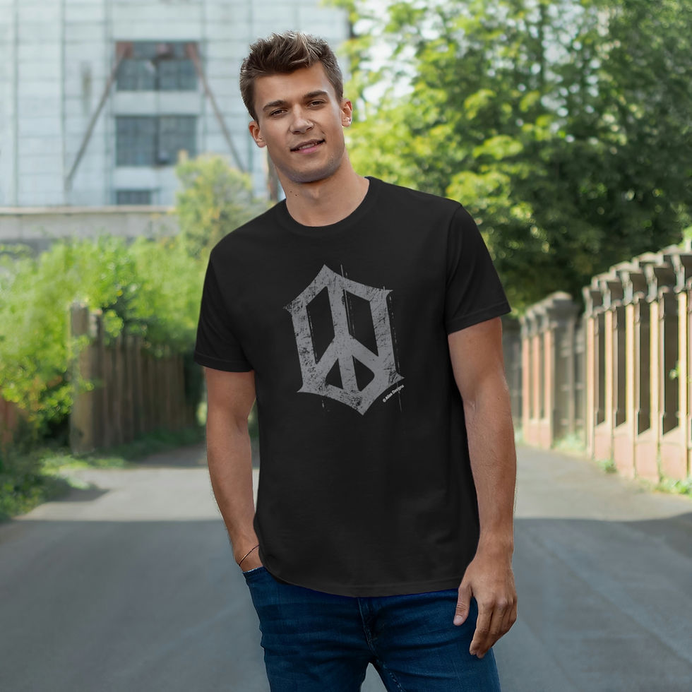 Thumbnail: Peace Gothic Solid Jersey T-shirt