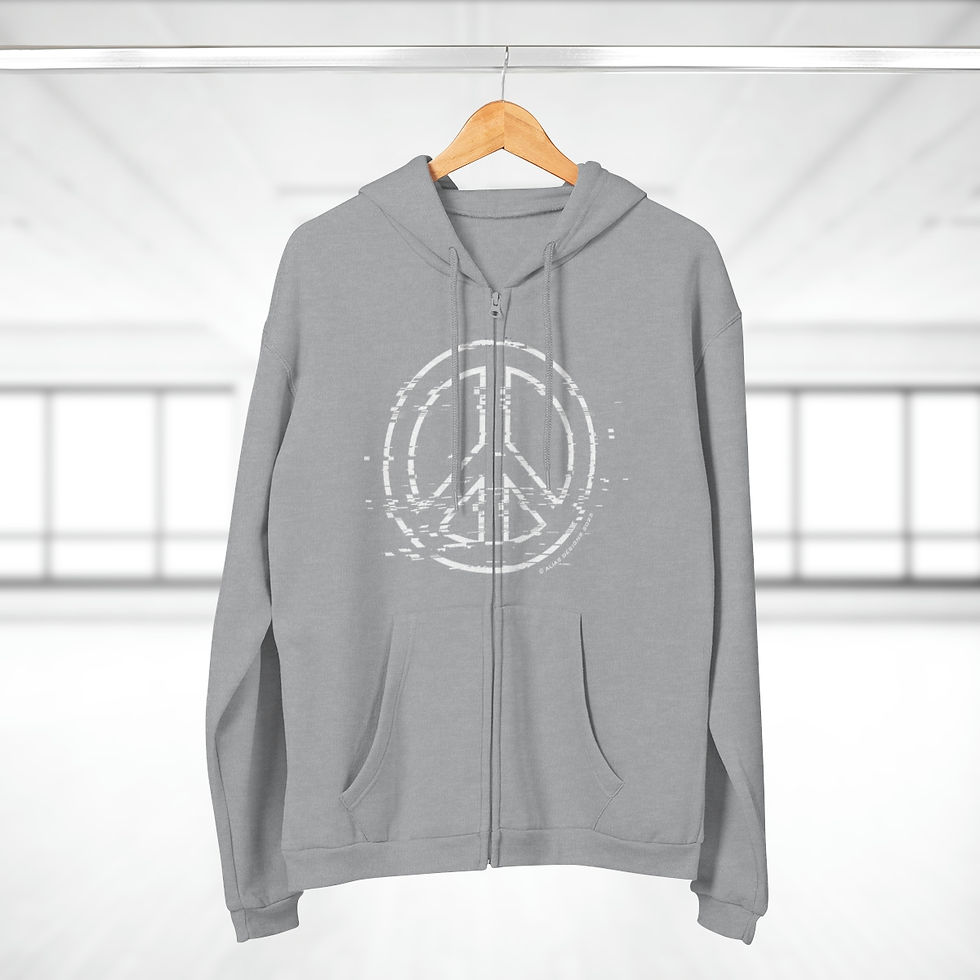 Thumbnail: Peace Glitch Unisex Hooded Zip Sweatshirt
