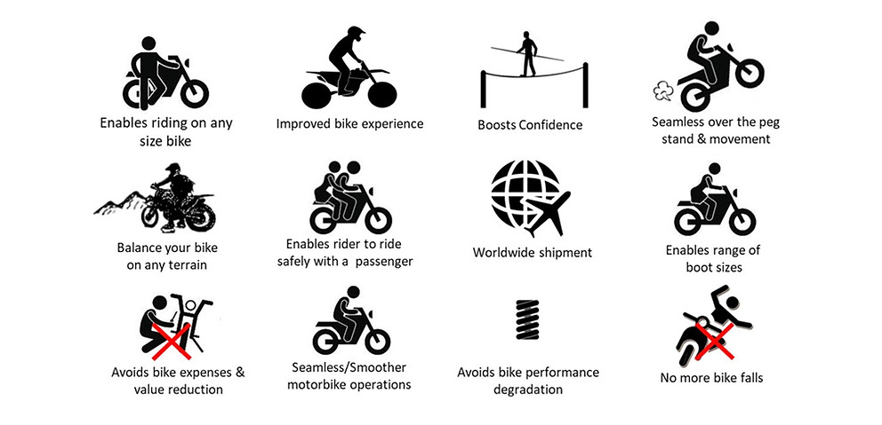 Ridares solve many of riding challenges as described in the image