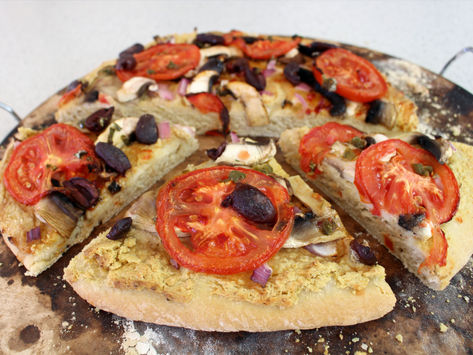 Hummus Kick Pizza - Cheese Free Vegan Pizza!