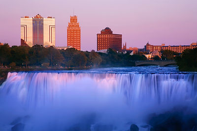 The American Falls and Niagara Falls, NY skyline