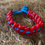 Thumbnail: Handmade Adjustable Cobra Knot Paracord Bracelet (Red/Blue)