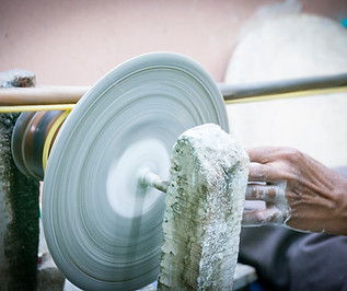 Close up of marble cutting