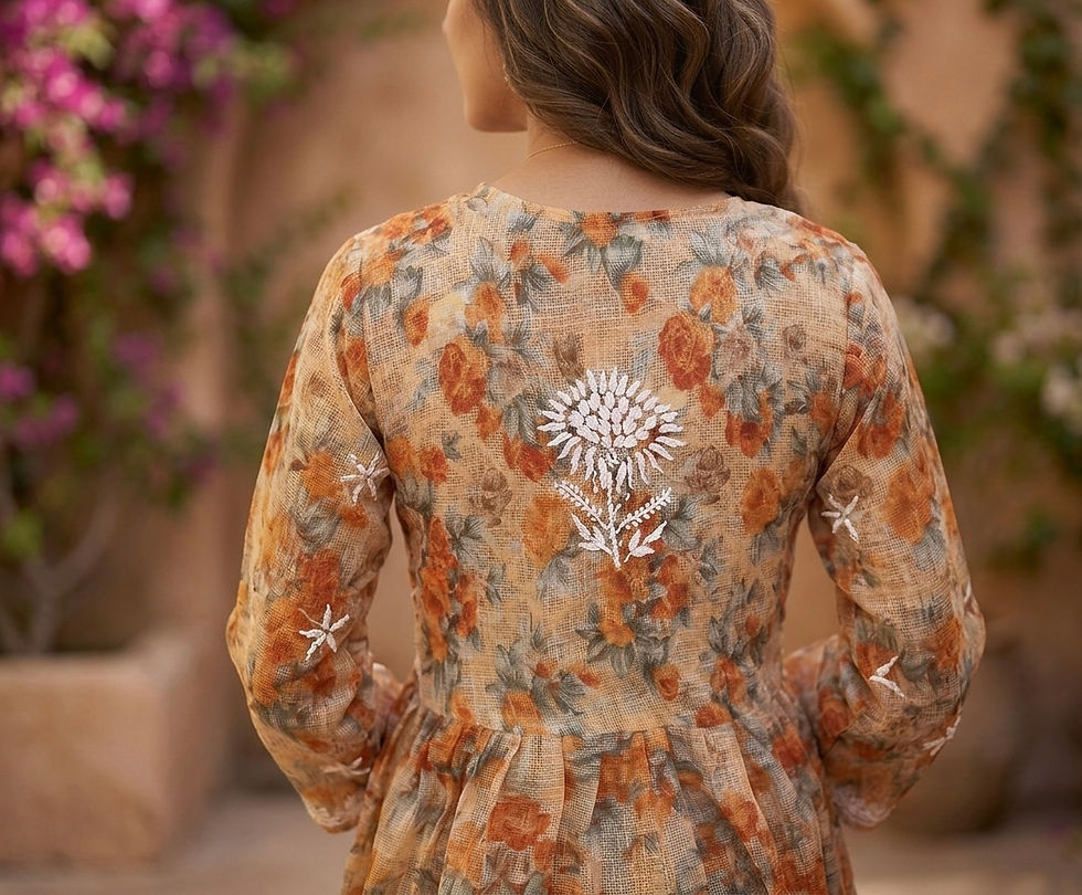 Thumbnail: Peplum style short Chikankaari kurta