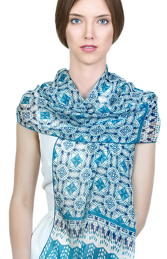 Long silk chiffon scarf Dorota