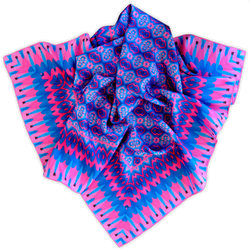 Silk satin scarf Hearts