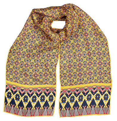 Silk chiffon scarf Leaves