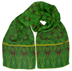 Silk chiffon scarf Fern