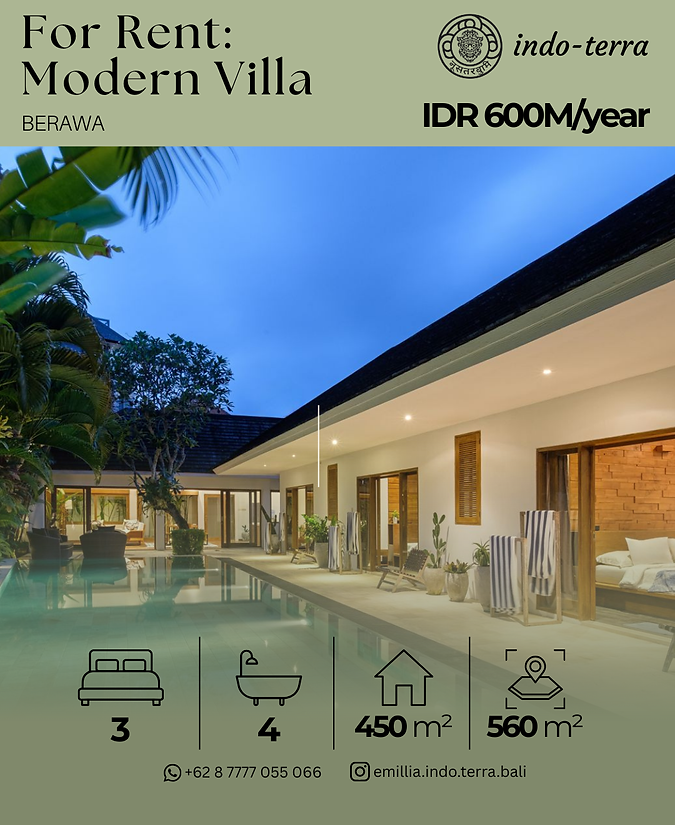 Villa for rent in Berawa Canggu