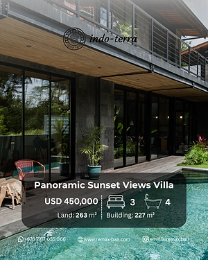 Sunset view villa in Ubud