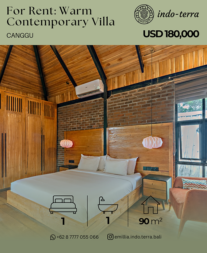 Premium Neo Modern One Bedroom Villa in Canggu for Sale