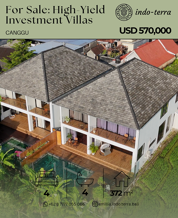 Investment Villa in the Heart of Canggu for Sale