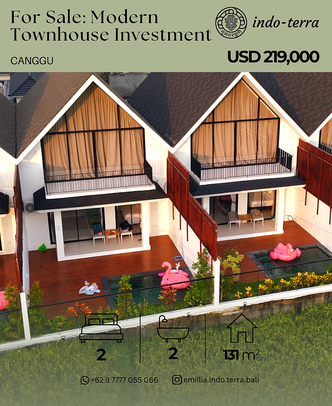 Townhouse for Sale in Canggu Leasehold
