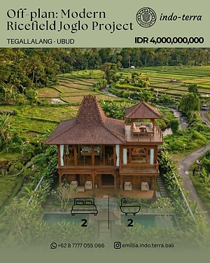 Offplan modern joglo for sale in ubud tegallalang