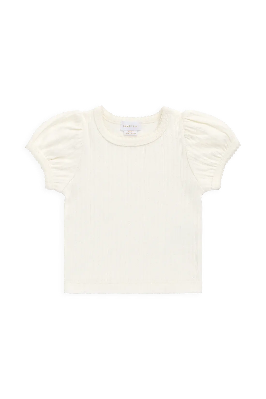 Organic Cotton Pointelle Rhea Top - Parchment