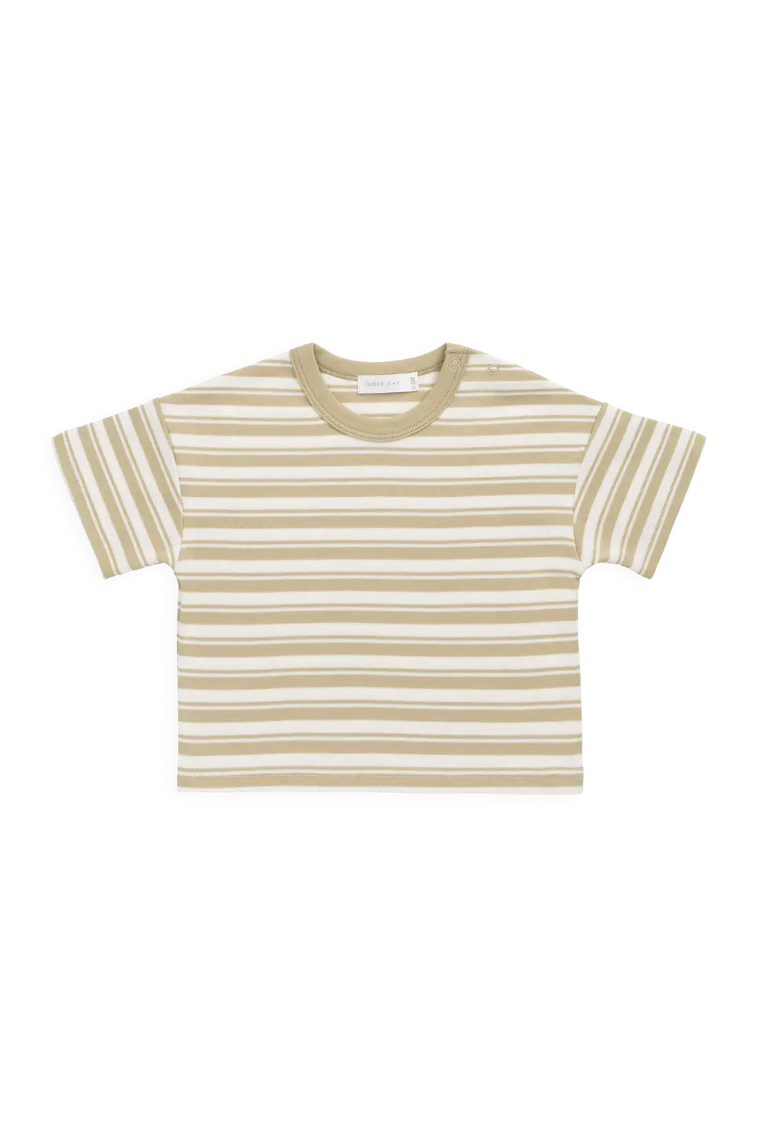 Pima Cotton Wesley Tee Double Stripe - Hay/Cloud