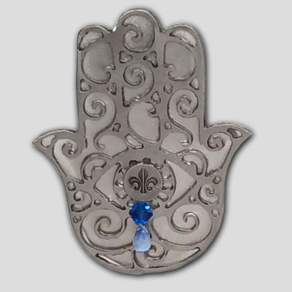 Thumbnail: Filigree Hand of Fatima with Steel Backlay