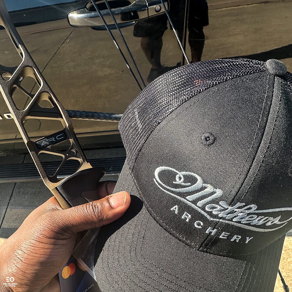 Mathews Archery Trucker Hat and New Compound Bow