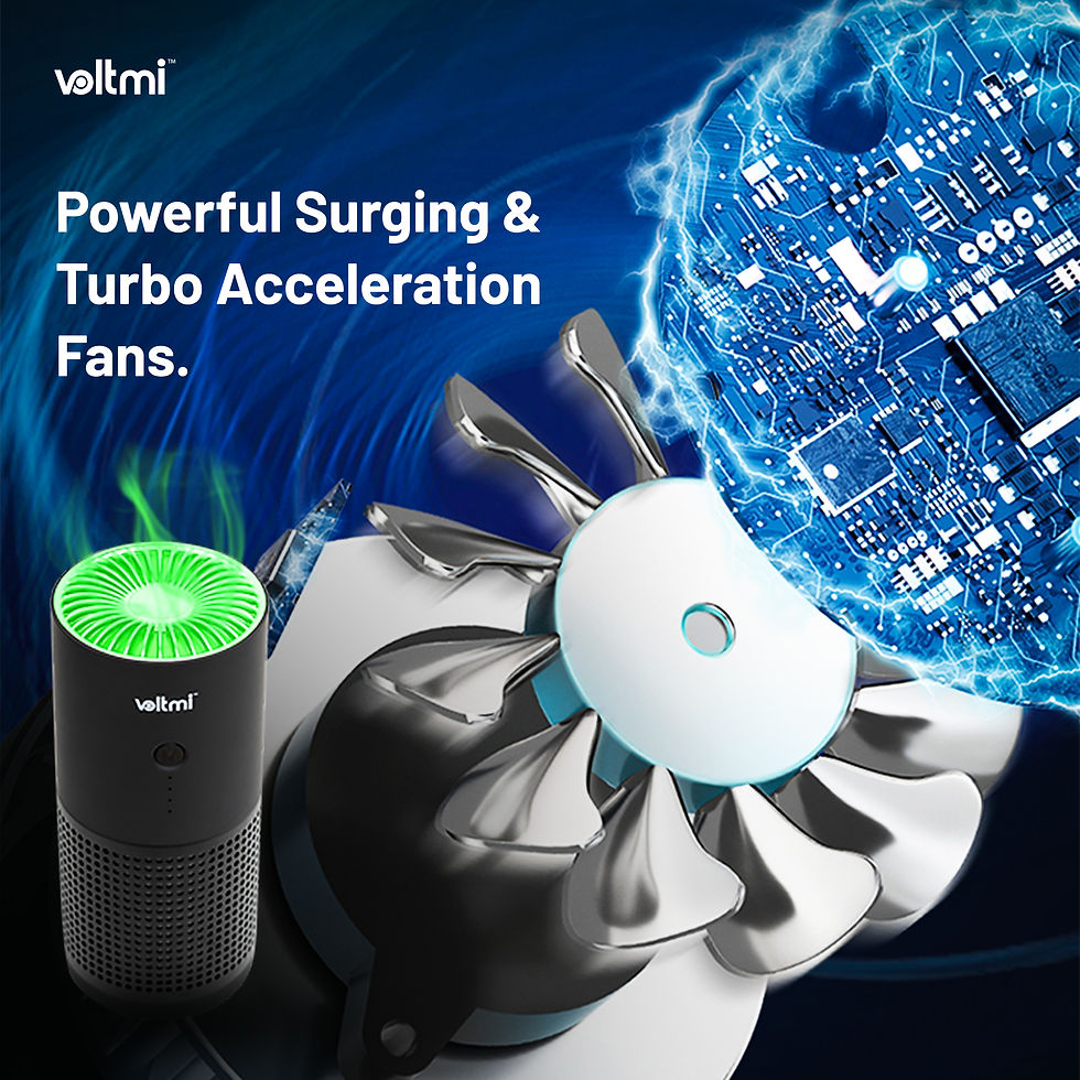 Thumbnail: Voltmi Aura Portable Air Purifier (Black) for Car, Home & Office