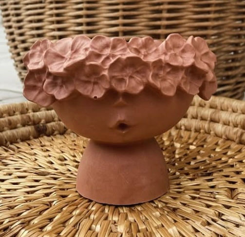 Pot Vahiné – Élégance Sculpturale en Jesmonite– Terracotta Rosé