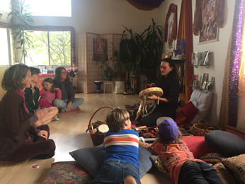Kevin Village-Stone storytelling at a charter school in Sebastopol CA