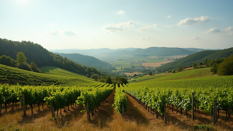 Vue panoramique des vignes du domaine des Chaffangeons à Fleurie