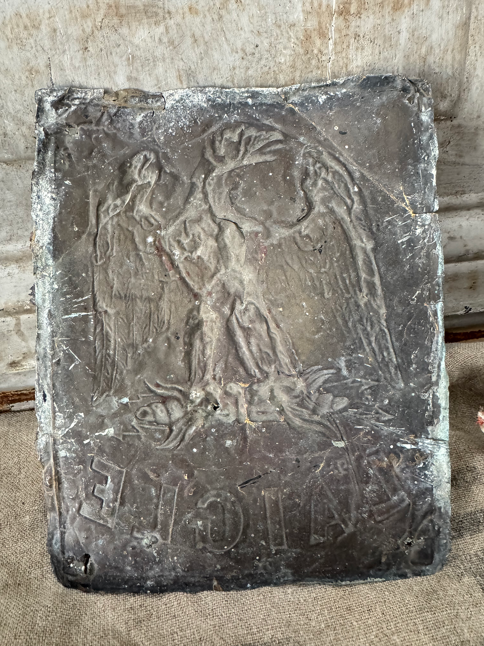 Thumbnail: Antique Metal Relief Plaque