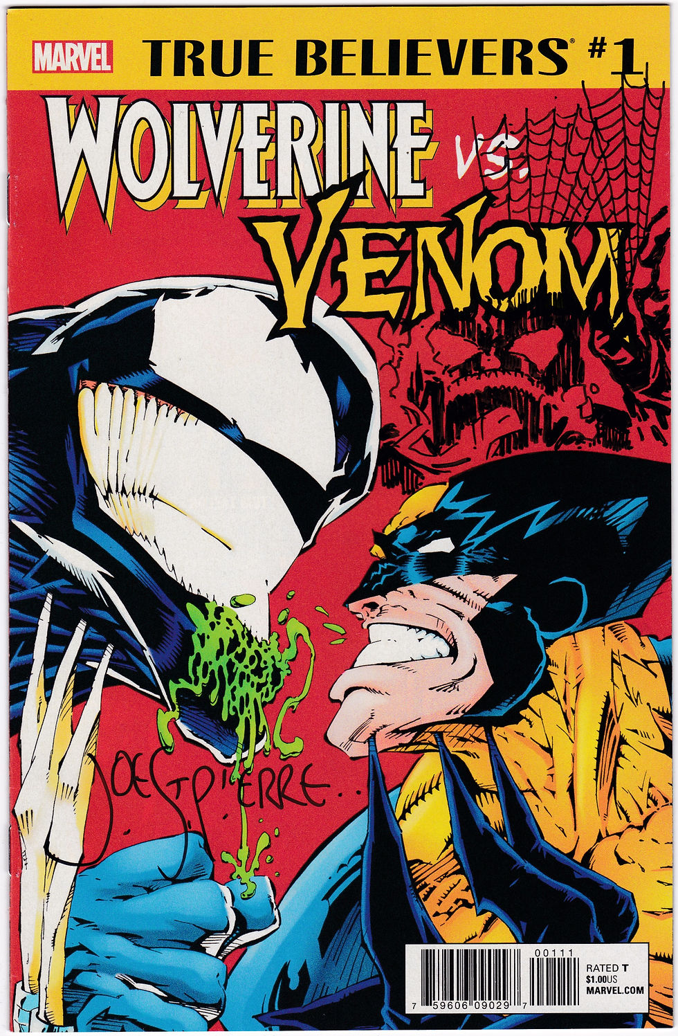 True Believers Wolverine vs. Venom #1 Joe St Pierre Sketch and Signed