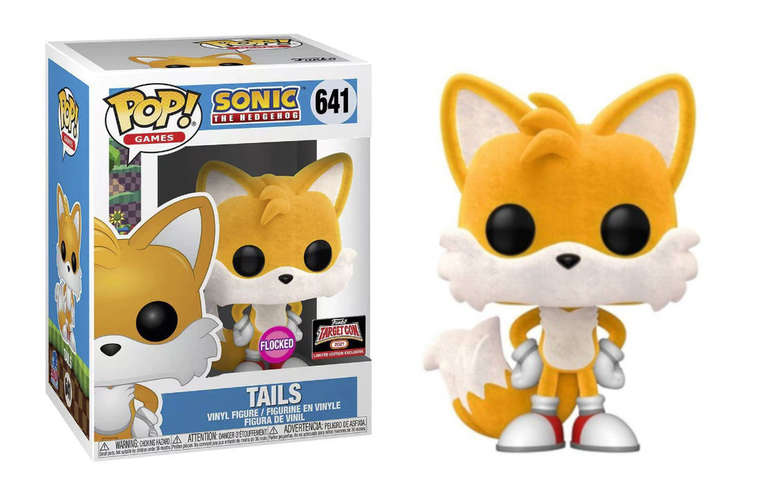 Funko Pop! Games Sonic The Hedgehog Tails Flocked Target Con 2021 #641