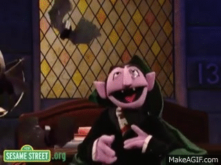 gif: The Count in his castle with bats