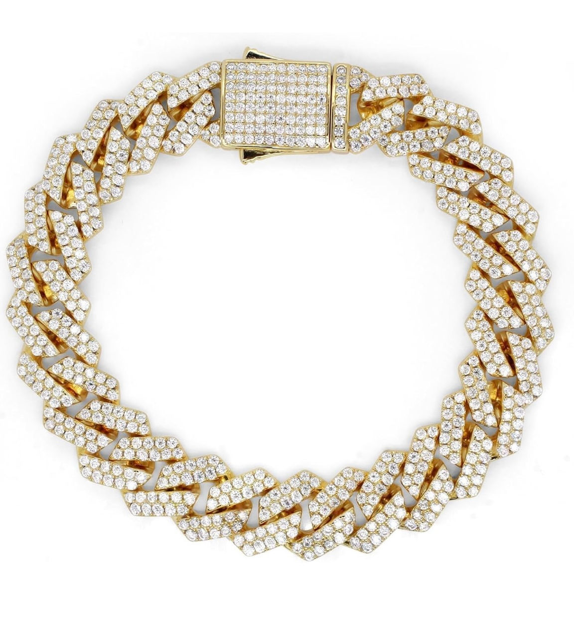 12mm  14k gold plated cuban link  bracelet 