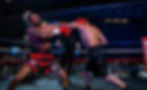 Two boxers competing in a ring during a portfolio match.